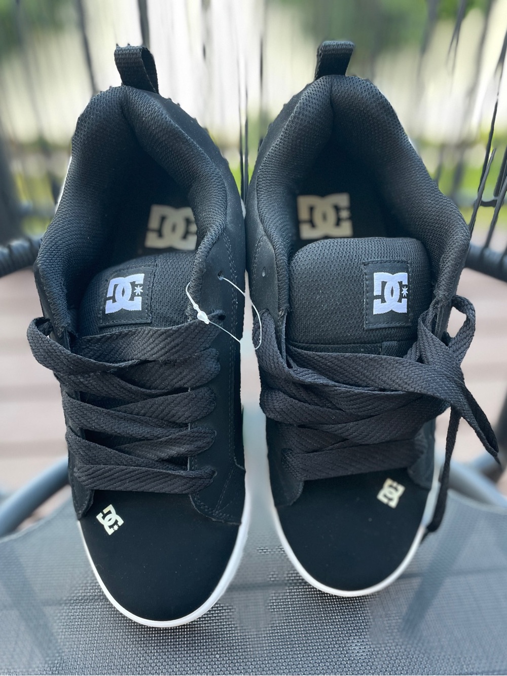 DC Black Low-Top Skate Sneakers with White Logo